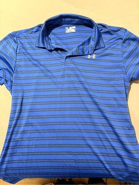 Under Armour Blue Striped Polo Shirt